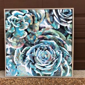 Blue flower abstract painting